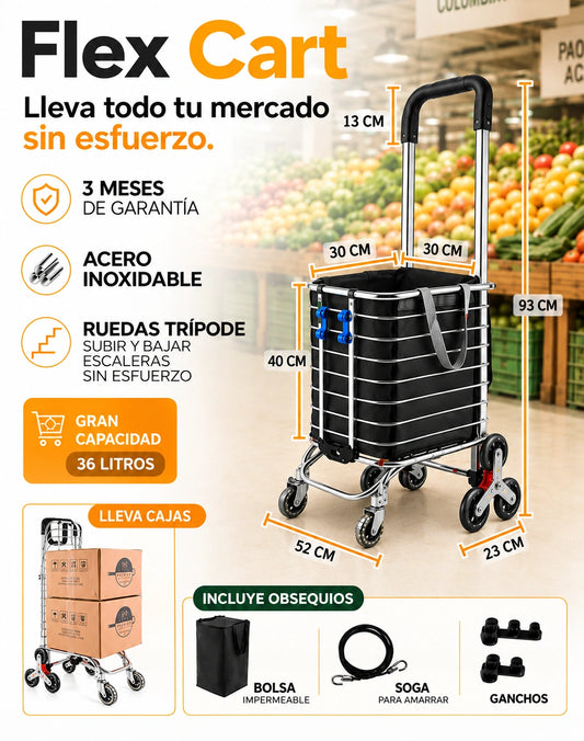 CARRO DE COMPRAS ACERO INOX