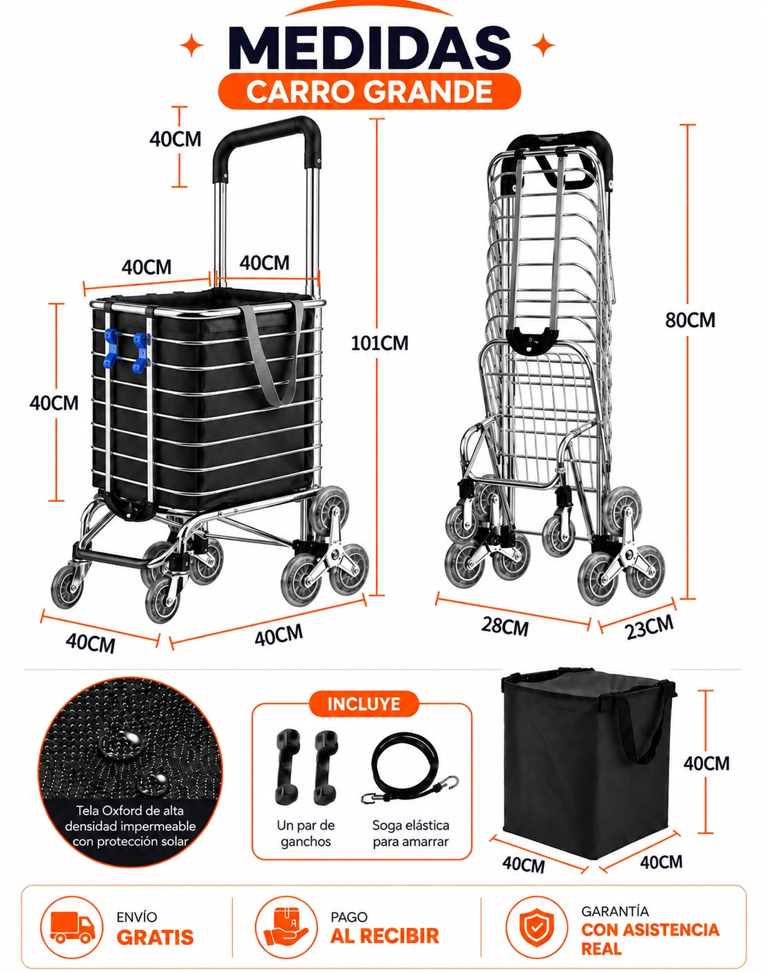 CARRO DE COMPRAS ACERO INOX